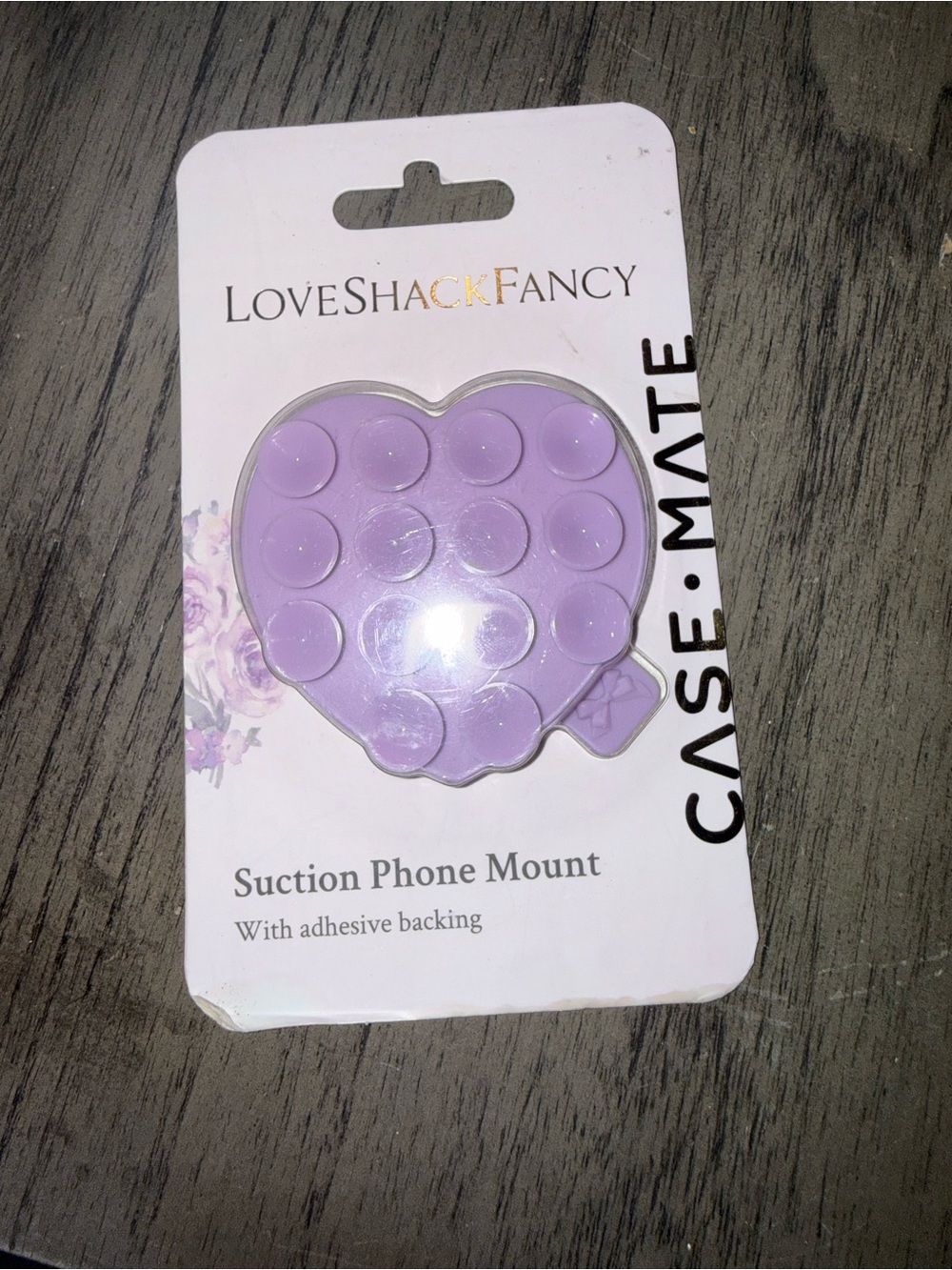LoveShackFancy Case-Mate Suction Phone Mount Purple Suction Phone Mount NWT